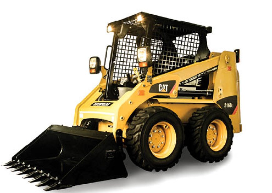 The Cat 216B3 is fitted with load sensing hydraulics.